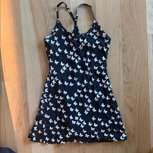 Outdoor Voices exercise dress Black and White butterfly Patterned dress XS